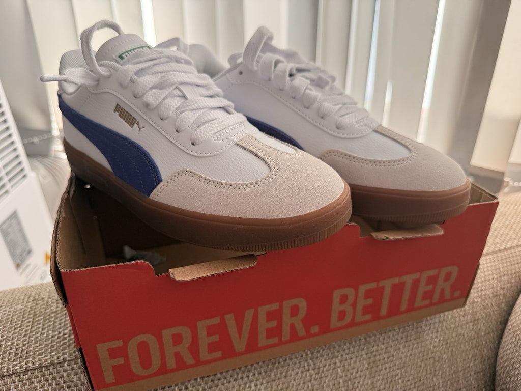PUMA Carina Trainers UK 4.5 EU 37.5 White Purple Gum Sole BNIB Women’s