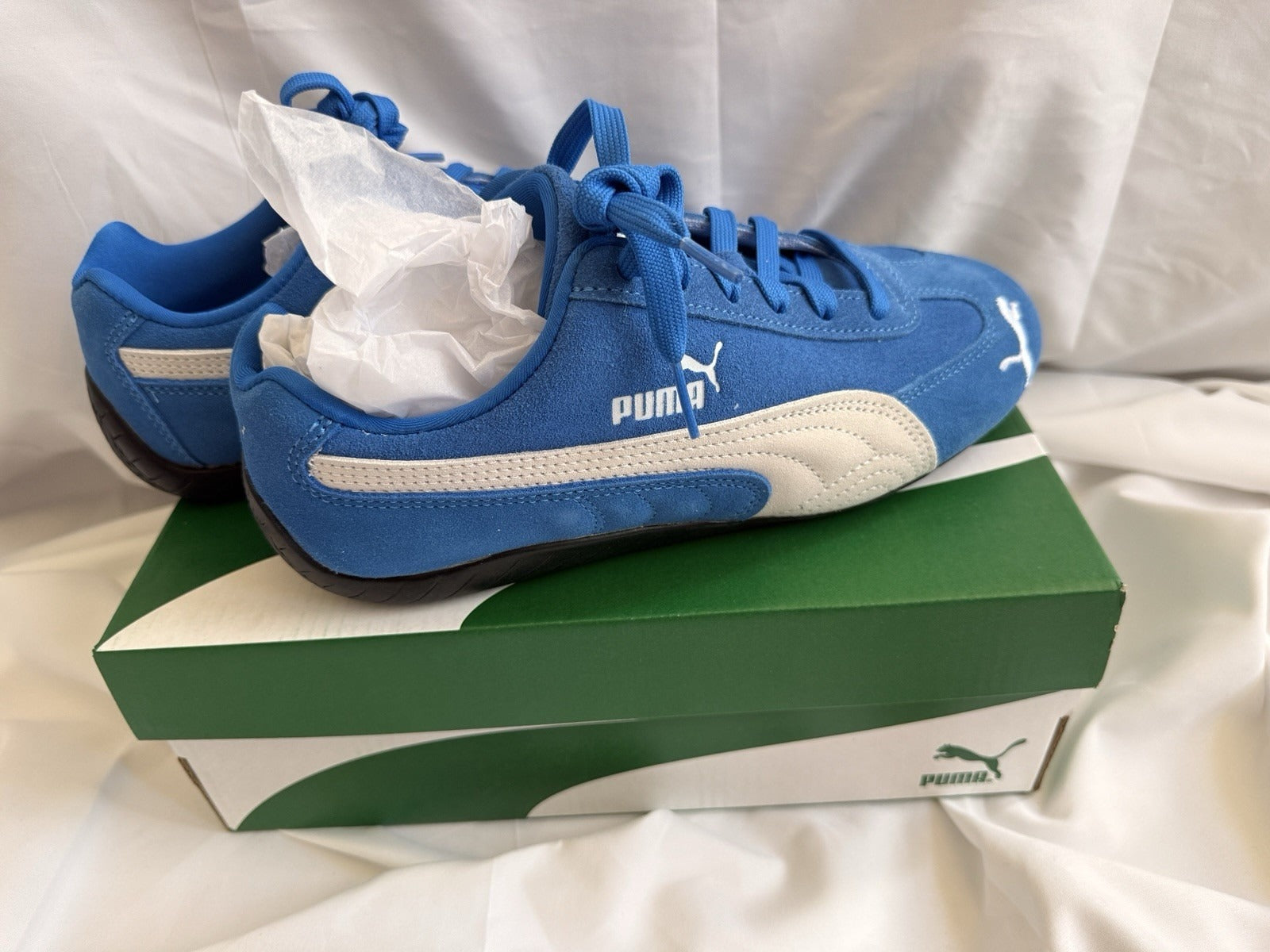 PUMA Turin 3 Trainers Blue White UK 6 EU 39 Suede Casual Shoes BNIB