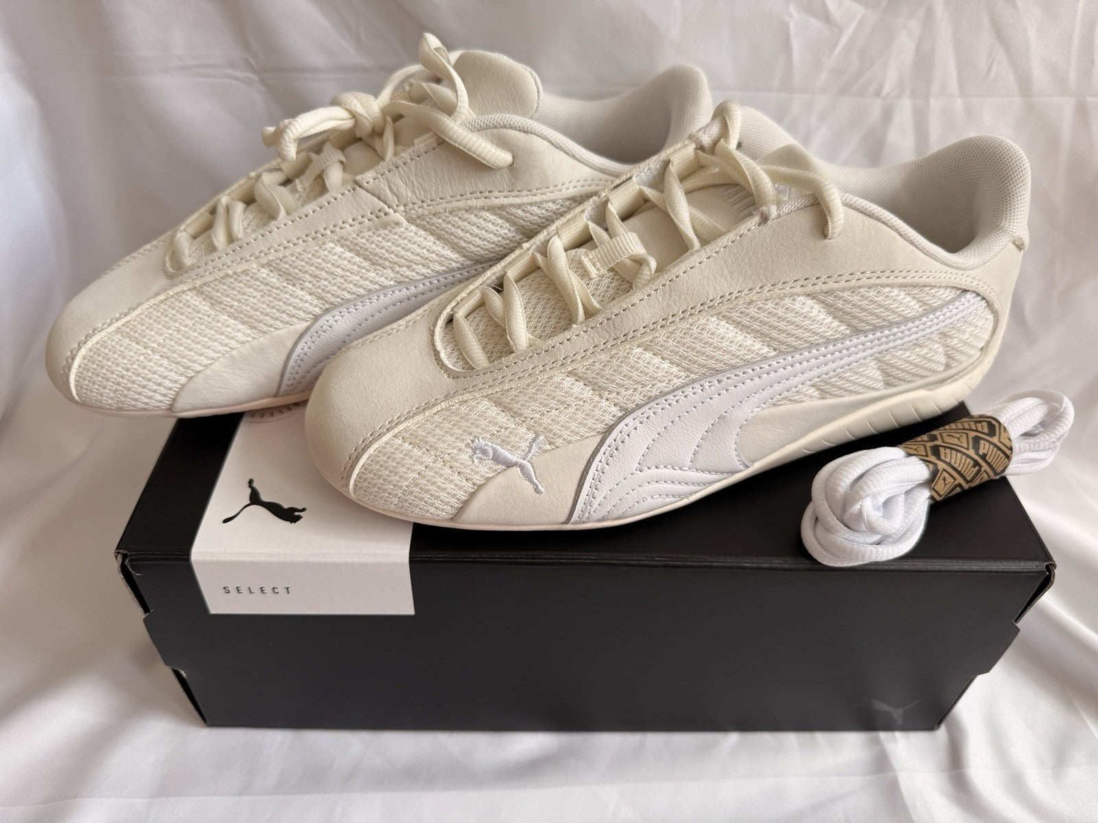 PUMA Speedcat Plus Trainers UK 6 EU 39 Warm White White BNIB 402995-03