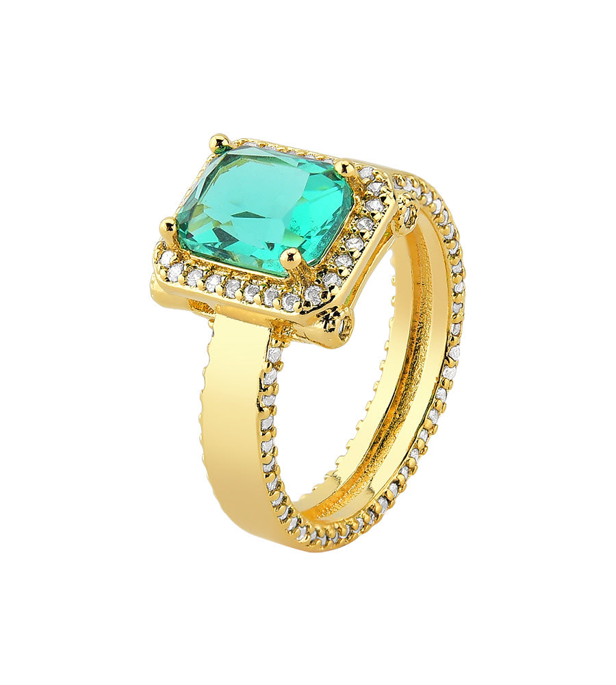 Green Tourmaline Solitaire Ring