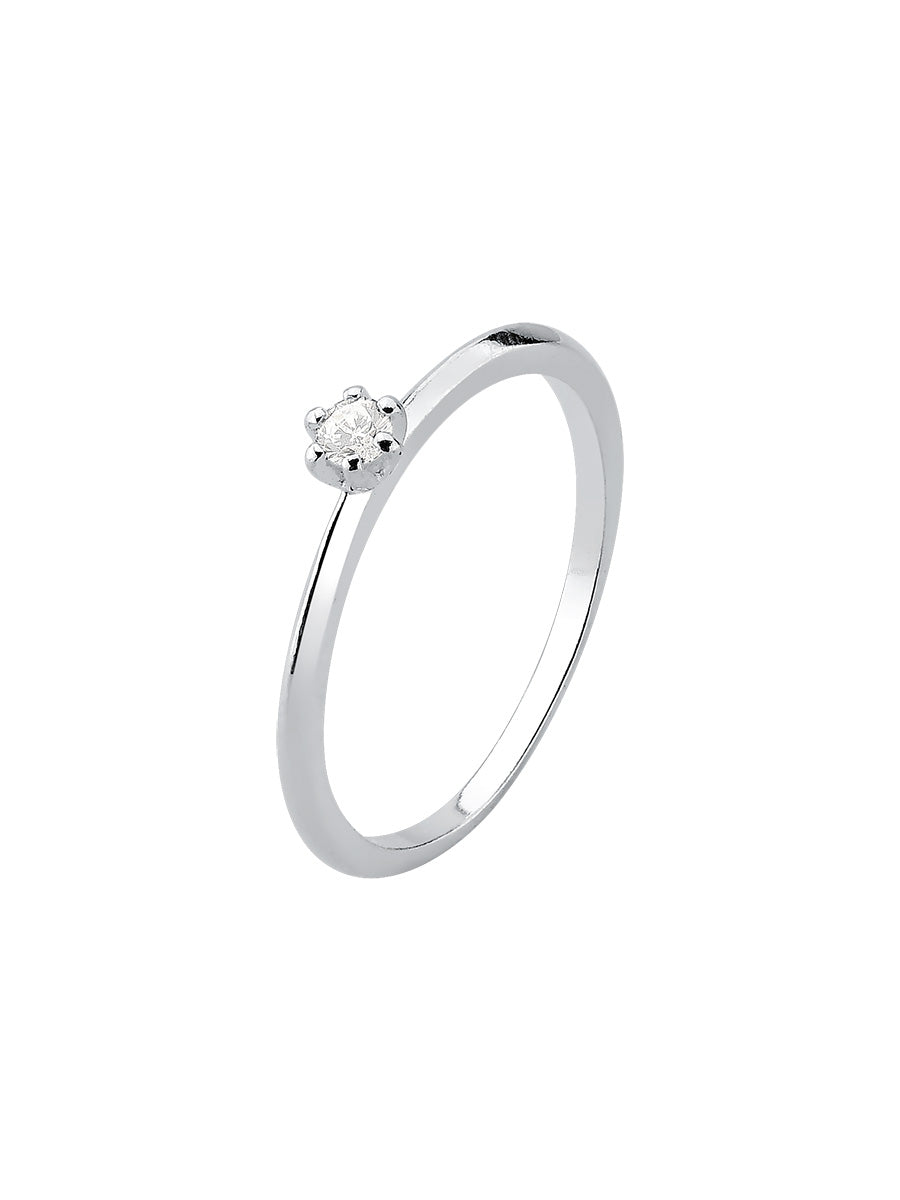 Sterling Silver Solitaire Ring