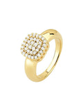 Gold-Plated Square Crystal Ring