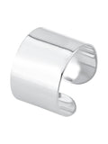 Rhodium-Plated Smooth Statement Ring