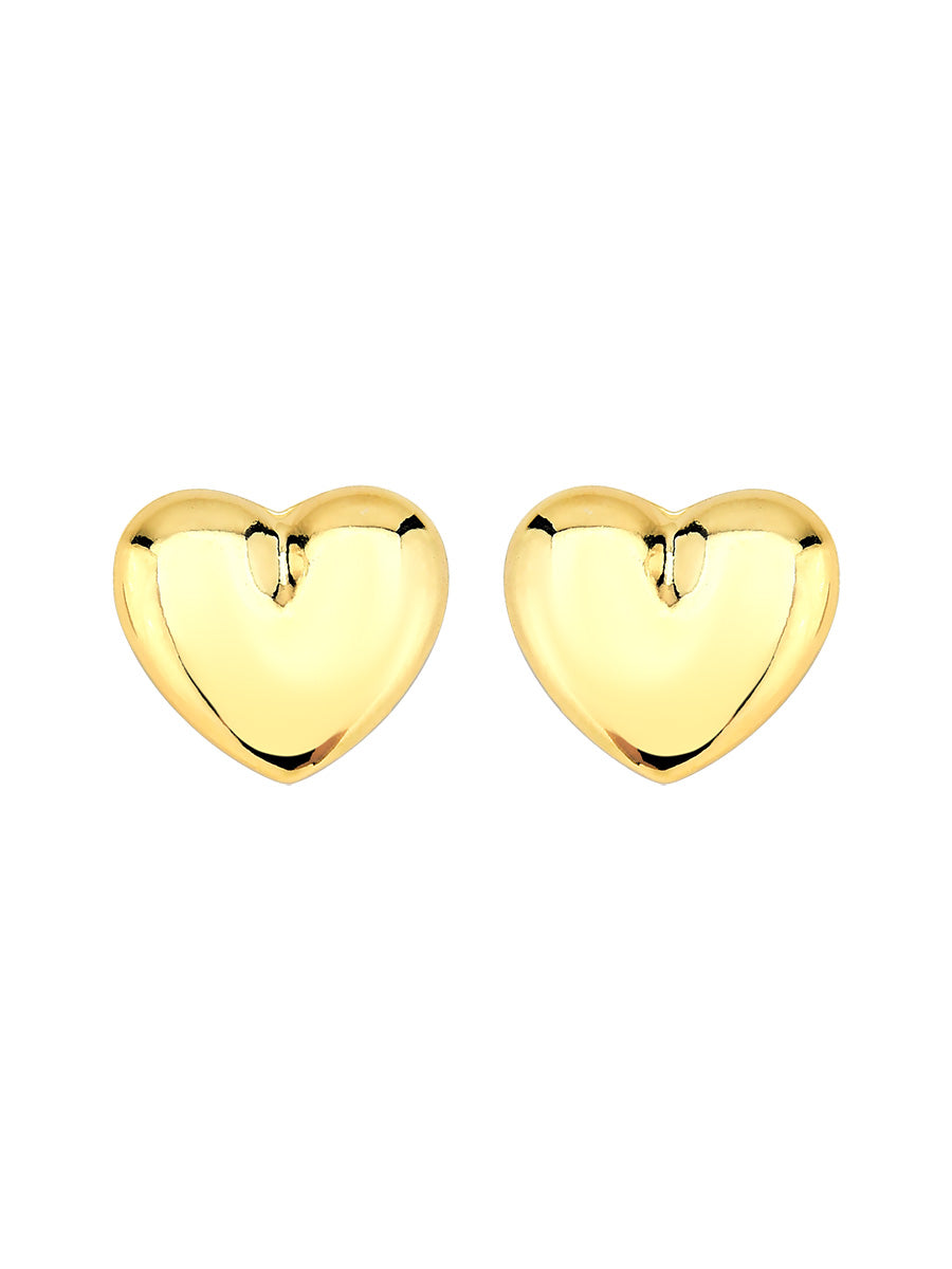 Smooth Heart Stud Earrings