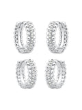 Sterling Silver Crystal Hoop Duo