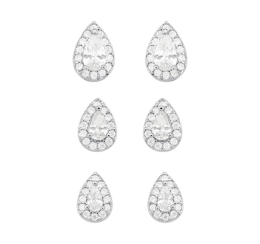 Crystal Teardrop Earring Trio