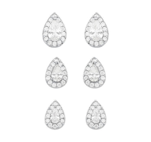 Crystal Teardrop Earring Trio