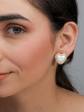 Pearl Heart Stud Earrings