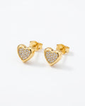 Crystal Heart Stud Earrings