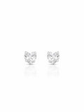 Sterling Silver Heart Solitaire Stud Earrings