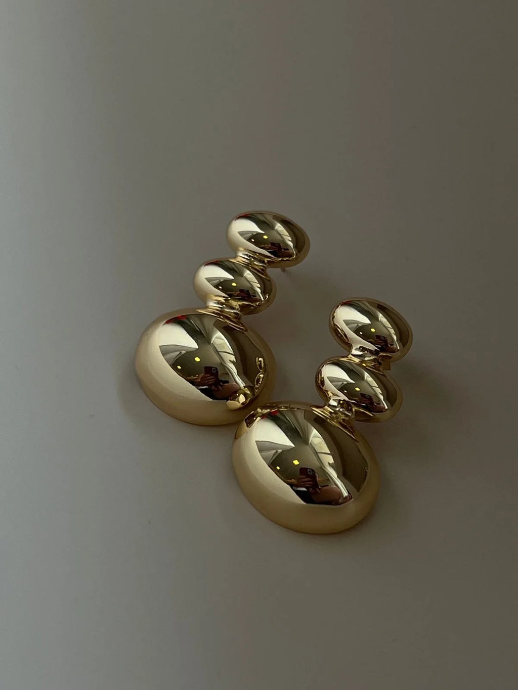 Organic Oval Earrings | 18k Gold Plated
