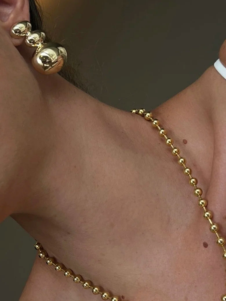 Organic Oval Earrings | 18k Gold Plated