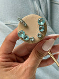 Aquamarine Solitaire Stud Trio | White Rhodium Plated