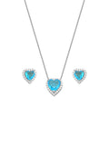 Blue Heart Crystal Jewellery Set