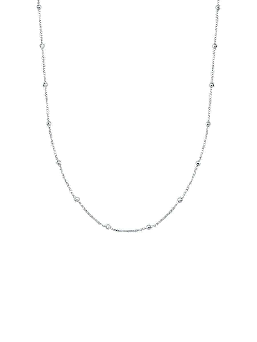 Sterling Silver Beaded Chain Necklace