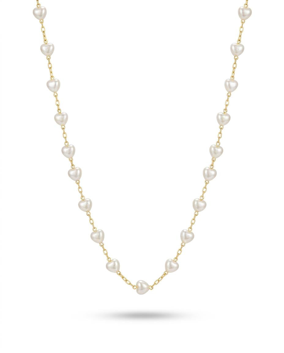 Pearl Heart Choker Necklace