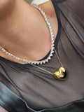 Colar Coração M Liso em Banho de Ouro | 18k Gold Plated