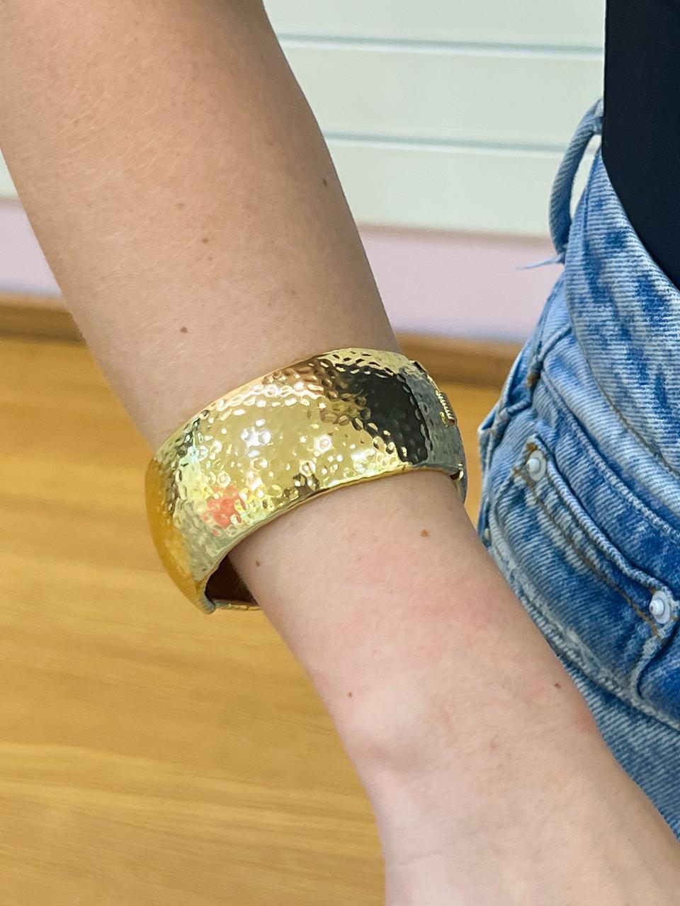 Textured Gold Cuff Bracelet